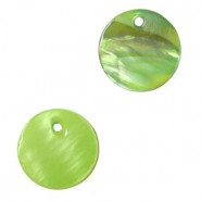 Schelp hanger rond 15mm Spring green